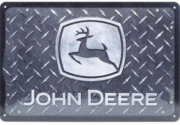 John Deere Steel Plate Effect embossed metal sign 300mm x 200mm (na)