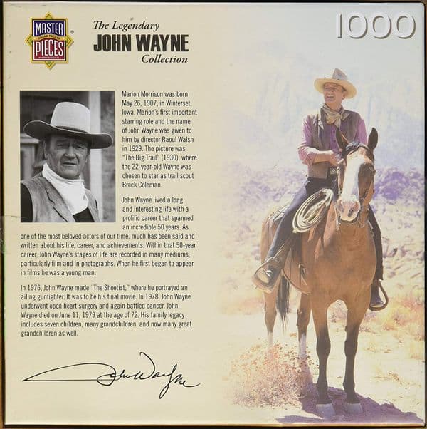 John Wayne The Cowboy Way 1000 piece jigsaw puzzle 680mm x 490mm  (mpc)