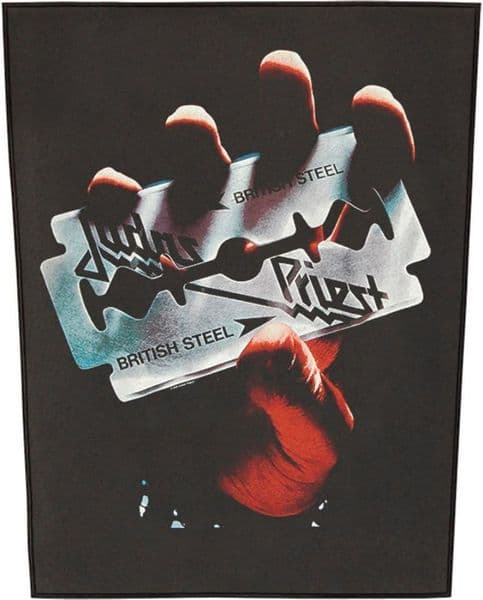 Judas Priest British Steel jumbo sized sew-on cloth backpatch  360mm x 300mm