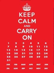 Keep Calm & Carry On metal everlasting calendar