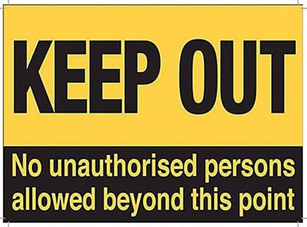Keep Out No Unauthorised Persons... large steel sign 400mm x 300mm  (og)