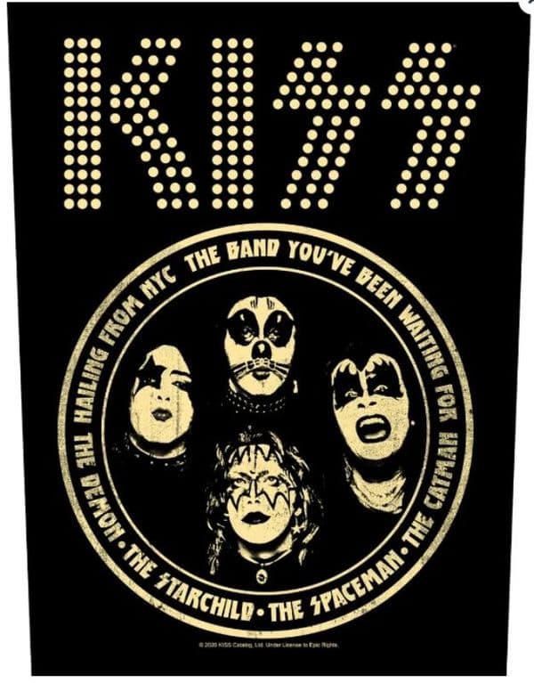 Kiss Hailing From NYC jumbo sized sew-on cloth backpatch 360mm x 290mm (rz)