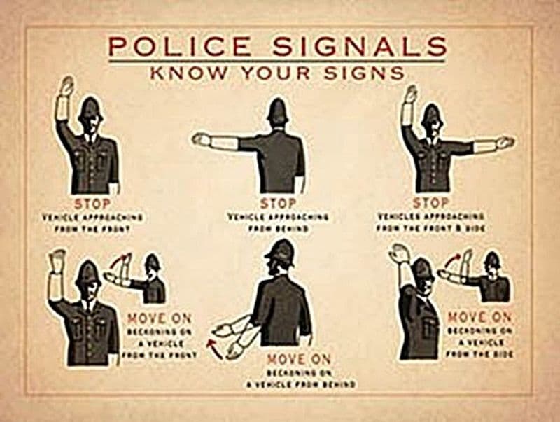 Know Your Police Signals small metal sign og 2015