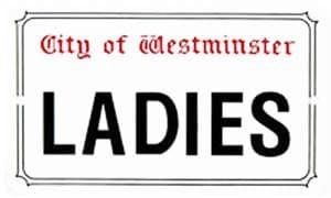 Ladies  City of Westminster medium sized enamelled steel sign 215mm x 130mm
