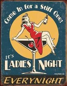 Ladies Night metal wall sign 410mm x 300mm (de)