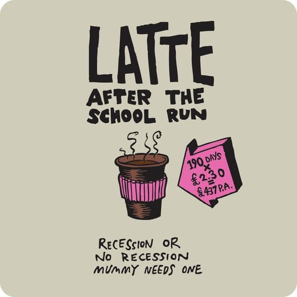 Latte After School Run funny drinks mat / coaster (hb) REDUCED!!