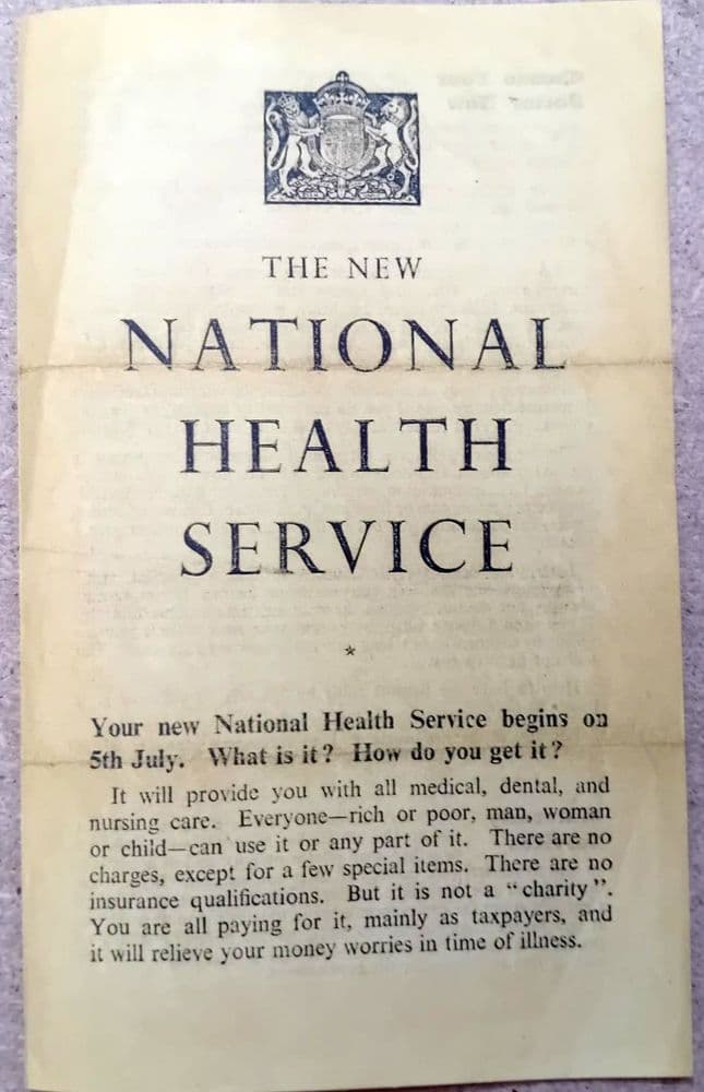 Launch of National Health Service 1948 replica leaflet