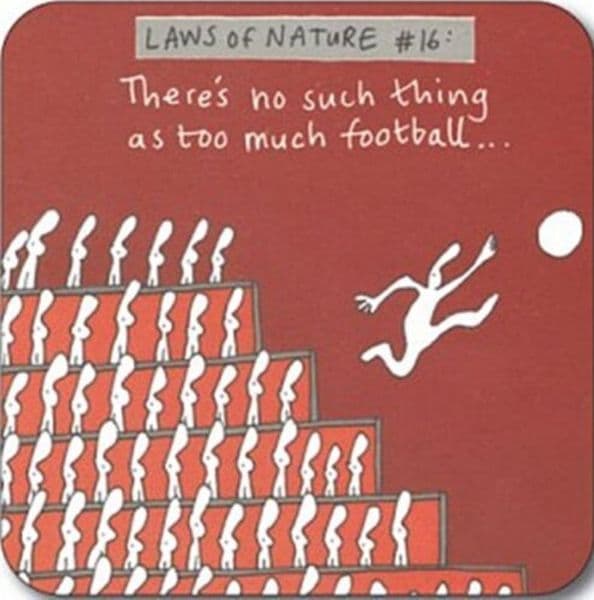 Laws of Nature #16 There's no such thing as too much football funny drinks mat / coaster  (cw)