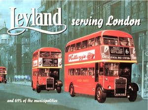 Leyland London Bus Steel Sign 410mm x 300mm (fd)
