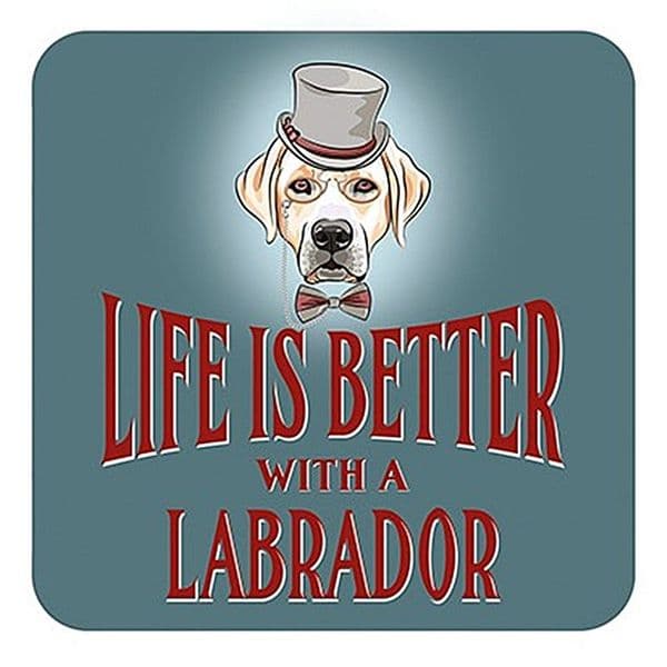 Life Is Better With A Labrador cork backed drinks mat / coaster (og)