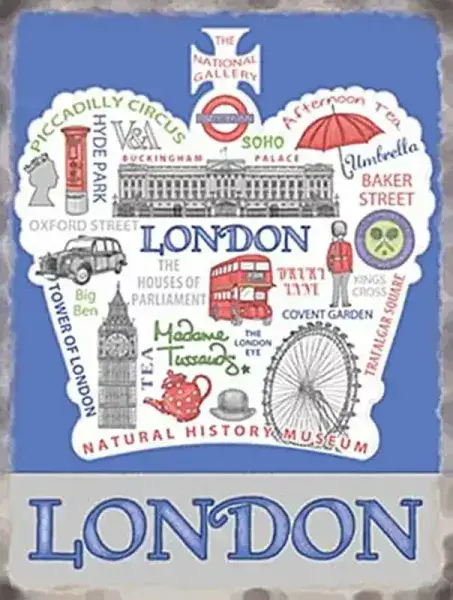 London Crown large metal sign 400mm x 300mm  (og)