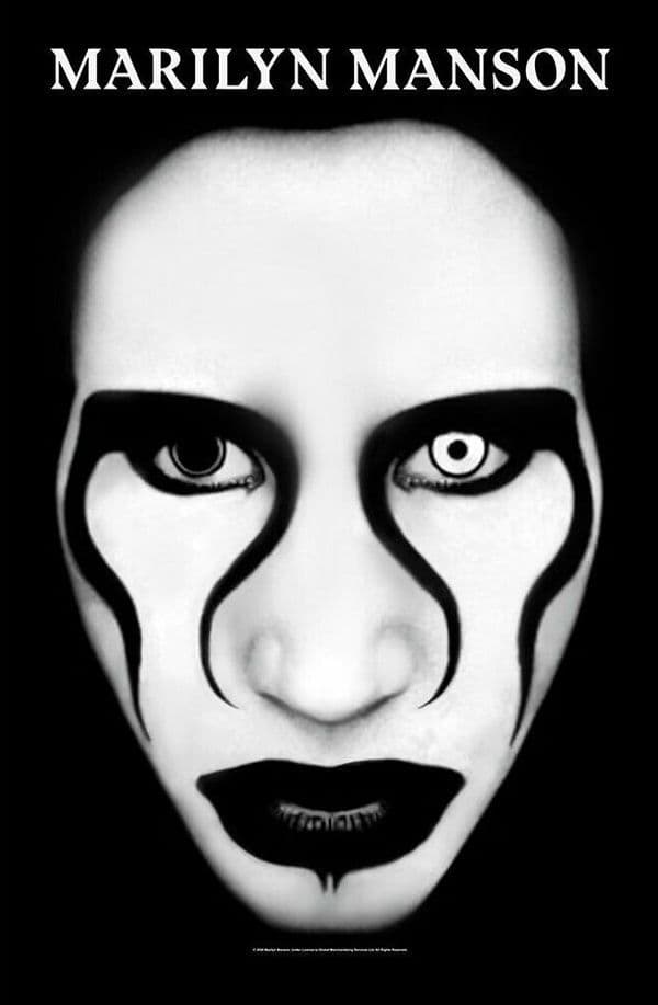 Marilyn Manson Defiant Face large fabric poster / flag 1100mm x 750mm (rz)