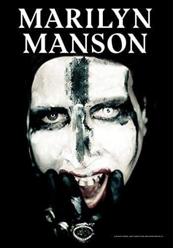 Marilyn Manson Face With Cross large fabric poster / flag 1100mm x 750mm (hr)