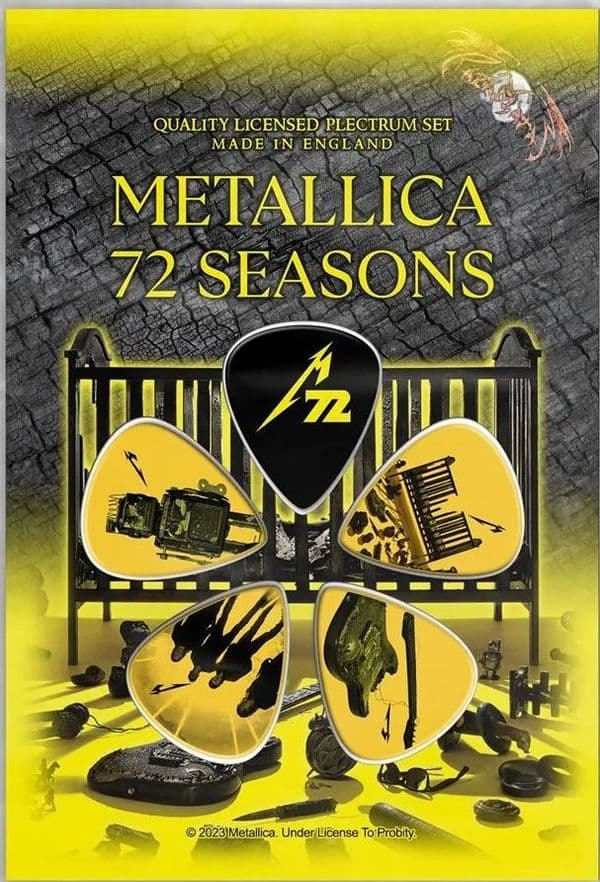 Metallica 72 Seasons pack of 5 guitar plectrums