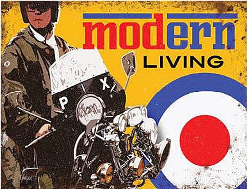 Modern Living Mod large steel sign 400mm x 300mm og
