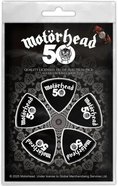Motorhead  '50'   Set Of 5 Tri-Tip Guitar Plectrums / Picks