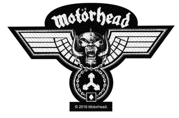 Motorhead hammered shaped sew-on cloth patch 115mm x 70mm   (rz)