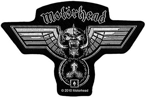 Motorhead hammered shaped sew-on cloth patch 115mm x 70mm   (rz)