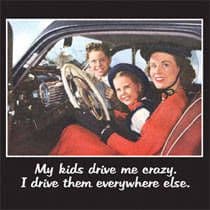 My Kids Drive Me Crazy... single funny drinks coaster   REDUCED