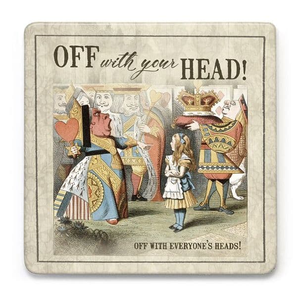 Off With Your Head, Alice In Wonderland Melamine Drinks Mat/Coaster (og)
