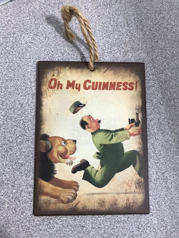 Oh My Guinness Mini Metal Sign Hanging Decoration  80mm x 110mm (sg)