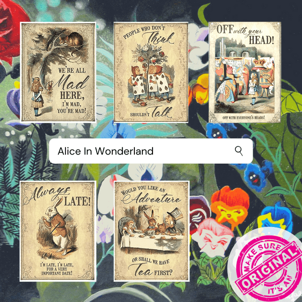 Oh You Can't Help That Everyone's Mad  (Alice In Wonderland) Large Metal Sign 400mm x 300mm  (og)