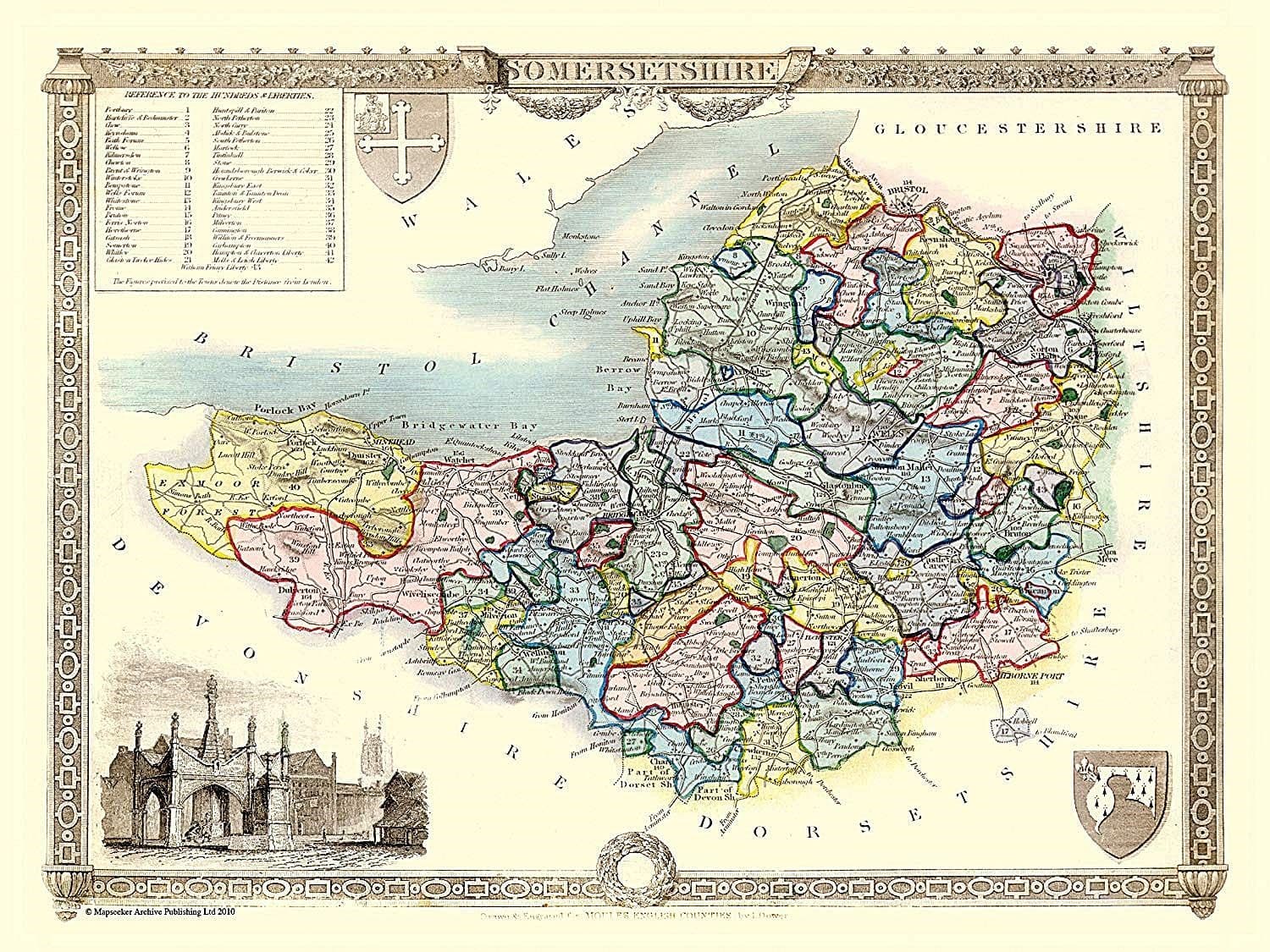 Puzzle 1000 Teile – Historische Karte Von Derbyshire 1836 Von Thomas Moule, 69 X 48 Cm