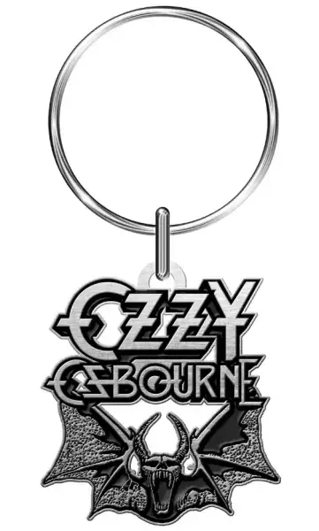 Ozzy Osbourne logo / Bat shaped metal keyring   (rz)