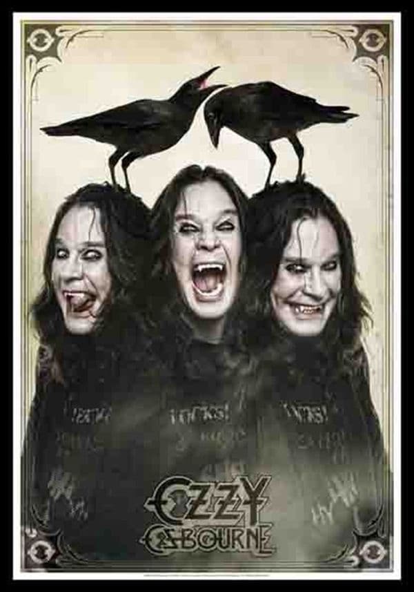 Ozzy Osbourne Three Heads large fabric poster / flag 1100mm x 750mm (hr)