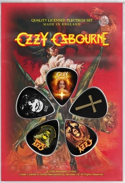 Ozzy Osbourne Ultimate Sin set of 5 guitar plectrums. Licensed product (1)