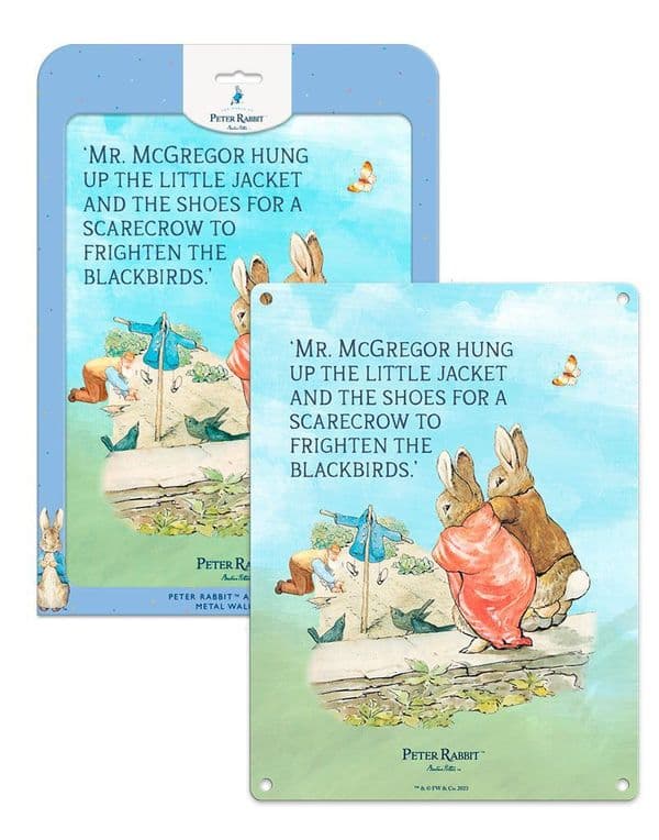 Peter Rabbit Jacket by Beatrix Potter Licensed Steel Sign 200mm x 150mm 6307