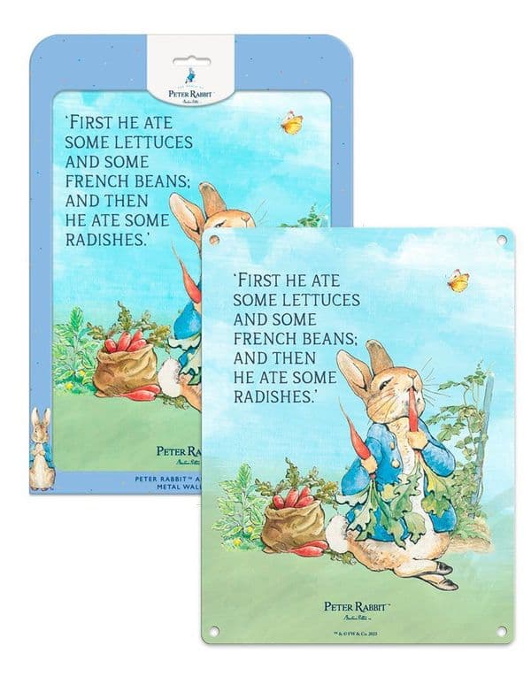 Peter Rabbit Lettuces by Beatrix Potter Licensed Large Steel Sign 400mm x 300mm 6304