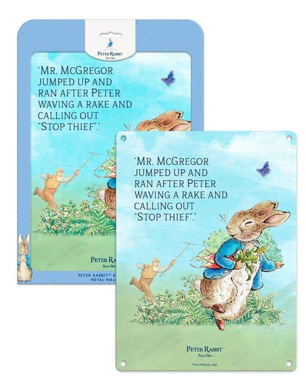 Peter Rabbit McGregor Beatrix Potter Licensed Large Steel Sign 400mm x 300mm 6305