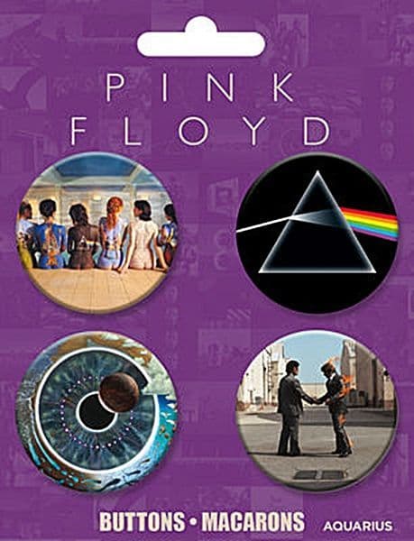 Pink Floyd 4 round Pin Badges on card incl. Pulse (nm)