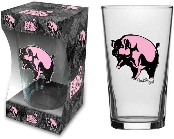 Pink Floyd Animals Flying Pig Pint Beer Glass (rz)