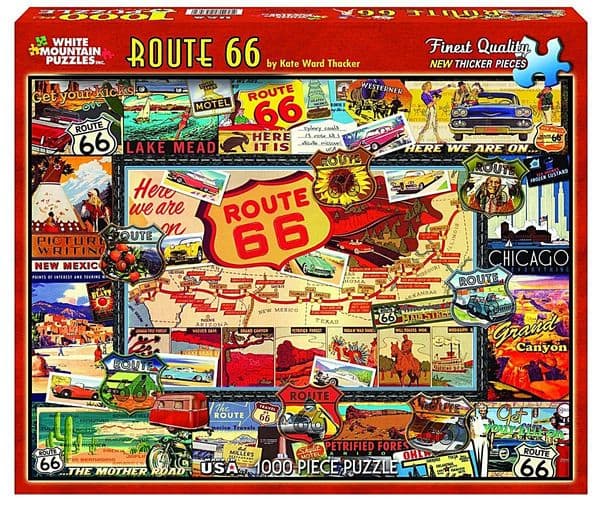 Route 66 1000 piece jigsaw puzzle by White Mountain 760mm x 610mm