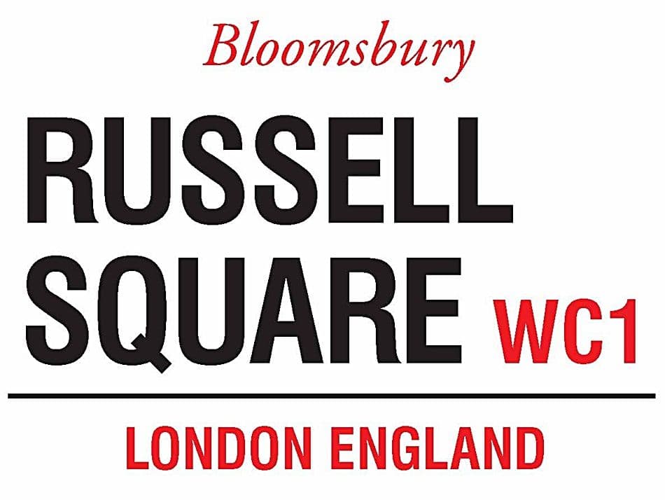 Russell Square London small metal sign og 2015