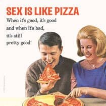 Sex Is Like Pizza funny drinks mat / coaster  (hb) REDUCED!!