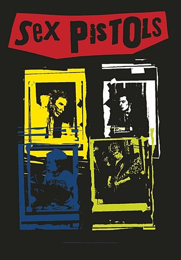 Sex Pistols Band Frames Fabric Poster/Flag 1050mm x 750mm (hr)