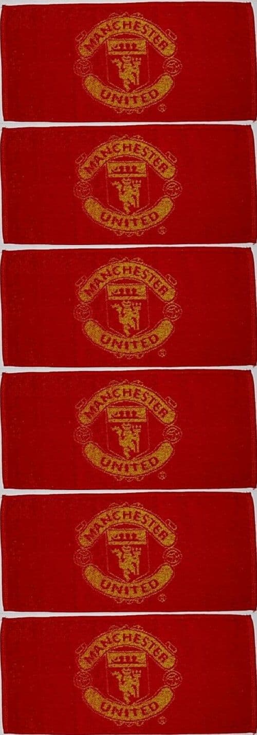 Six(6) x Manchester Utd. FC cotton bar towels
