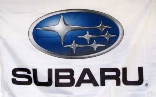 Subaru  Flag white landscape 1500mm x 900mm (of)