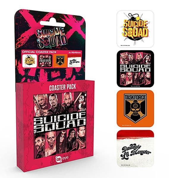 Suicide Squad set of 4 cork backed drinks coasters (ge) REDUCED!!