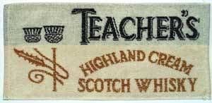 Teachers Whiskey Cotton Bar Towel 500mm x 250mm (pp)