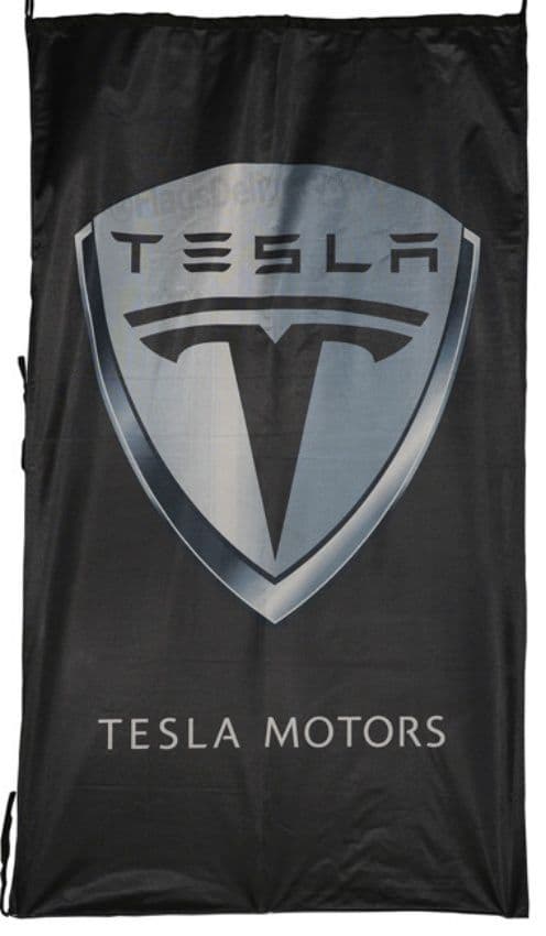 Tesla Motors vertical black flag 1500mm x 900mm