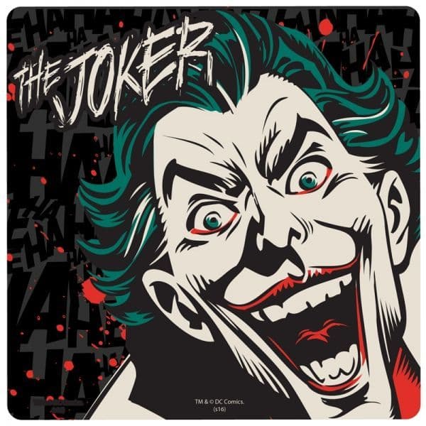 The Joker Face cork backed drinks mat / coaster   (hb)