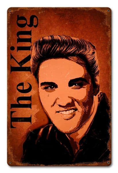 The King Elvis Presley Metal Sign 440mm x 290mm  (pst)