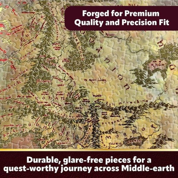 The Lord of the Rings Middle Earth Map HEAT STAMP version 1000pc jigsaw ...