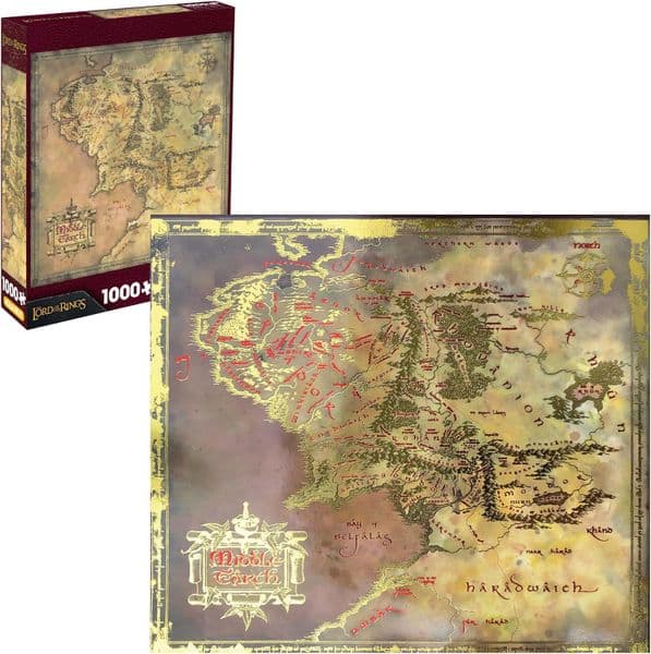 The Lord of the Rings Middle Earth Map HEAT STAMP version 1000pc jigsaw puzzle 610mm x 610mm