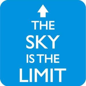 The Sky Is The Limit drinks mat / coaster (dm)  REDUCED