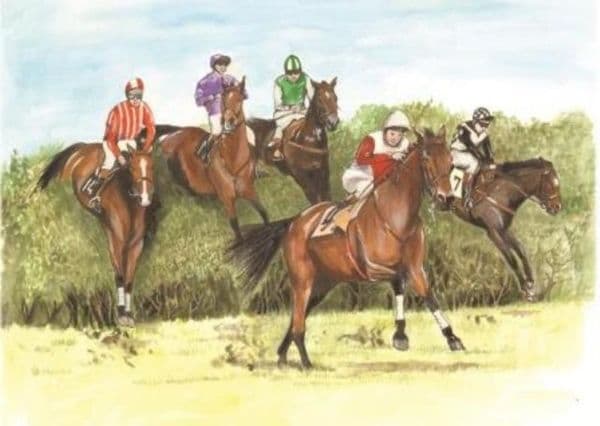 The Steeplechase by Sue Podbery 1000 piece jigsaw puzzle 690mm x 480mm